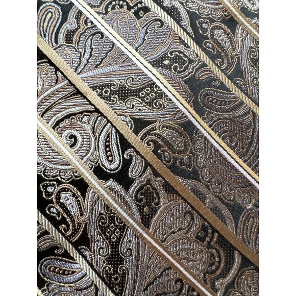 PRONTO UOMO Couture Tie Silk Designer Geometric Medallion Blue Handmade 61x3.5 - Picture 2 of 10